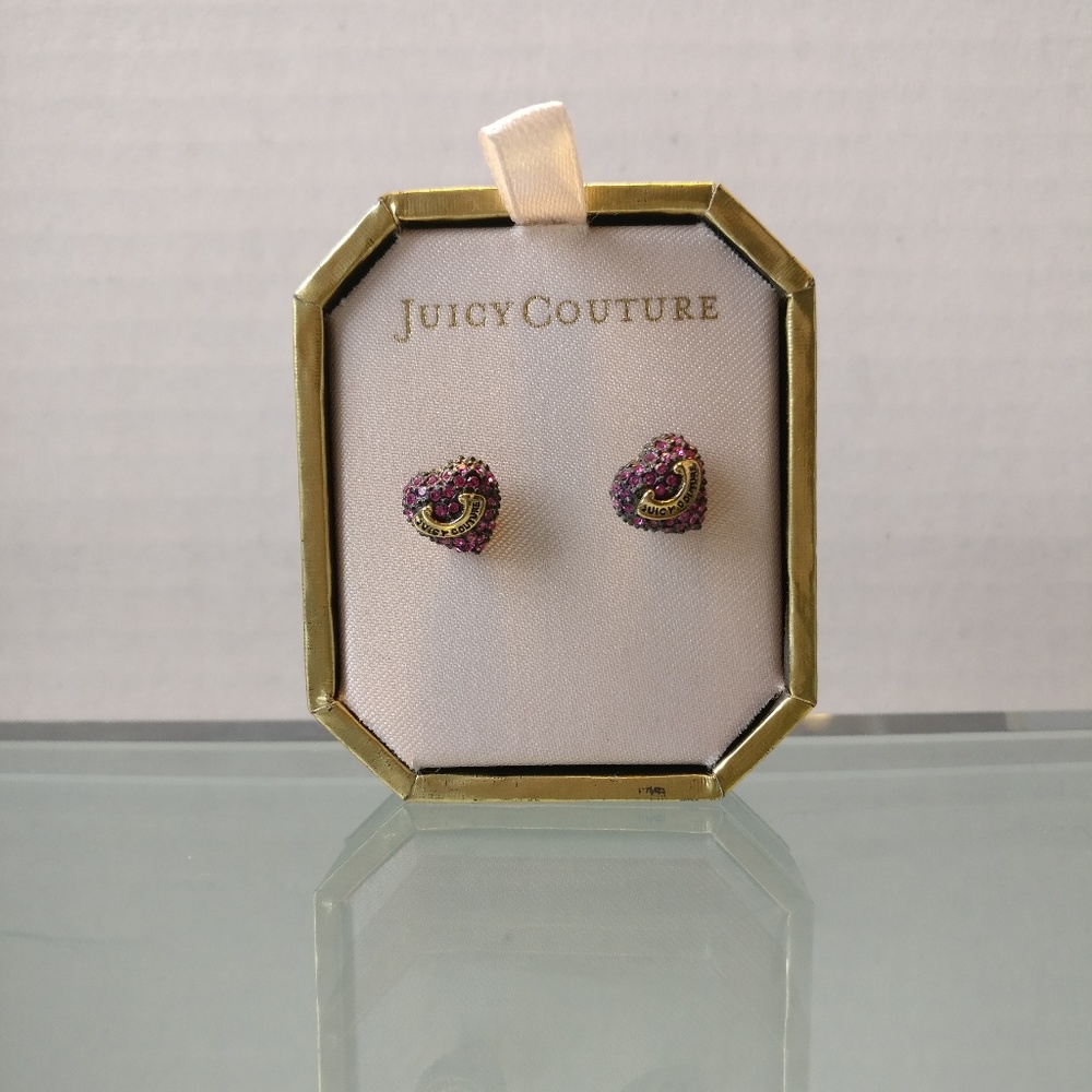 💖👸💖Juicy Couture Pink Pave Heart Earrings💖👸💖